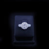 Custom Made 18K White Gold Round Brilliant Diamond Halo Ring