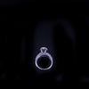 Custom Made 18K White Gold Round Brilliant Diamond Halo Ring