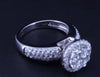 Custom Made 18K White Gold Round Brilliant Diamond Halo Ring