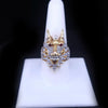 Antique 18K Gold Diamond Dragon Head Ring with Ruby Eyes