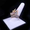 Antique 18K Gold Diamond Dragon Head Ring with Ruby Eyes