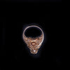 Antique 18K Gold Diamond Dragon Head Ring with Ruby Eyes