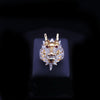 Antique 18K Gold Diamond Dragon Head Ring with Ruby Eyes