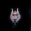 Antique 18K Gold Diamond Dragon Head Ring with Ruby Eyes