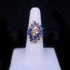 Vintage Marquise Blue Sapphire and Diamond Outstanding Set in 14K Yellow Gold