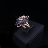 Vintage Marquise Blue Sapphire and Diamond Outstanding Set in 14K Yellow Gold