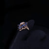 Vintage Marquise Blue Sapphire and Diamond Outstanding Set in 14K Yellow Gold