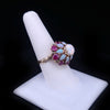 Opal & Ruby Cluster Ring
