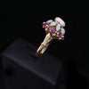 Opal & Ruby Cluster Ring