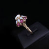 Opal & Ruby Cluster Ring