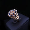 Vintage 14k Yellow Gold Ring with Sapphires & Pearls