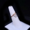 USSR Soviet Modernist 14K Rose Gold Diamond Crossover Ring