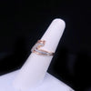 USSR Soviet Modernist 14K Rose Gold Diamond Crossover Ring