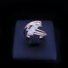 USSR Soviet Modernist 14K Rose Gold Diamond Crossover Ring