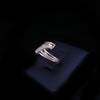 USSR Soviet Modernist 14K Rose Gold Diamond Crossover Ring