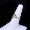 Vintage Russian Emerald Diamond Floral Cluster in 14k Rose Gold Ring