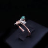 Vintage Russian Emerald Diamond Floral Cluster in 14k Rose Gold Ring