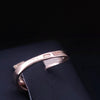 USSR Soviet Modernist 14K Rose Gold Diamond Crossover Ring