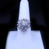 Antique Diamond Starburst Statement Cocktail Ring in 14K White Gold