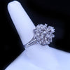 Antique Diamond Starburst Statement Cocktail Ring in 14K White Gold