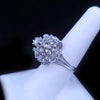 Antique Diamond Starburst Statement Cocktail Ring in 14K White Gold