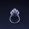Antique Diamond Starburst Statement Cocktail Ring in 14K White Gold