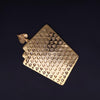 Custom Made Playing Card Pendant with Diamonds in 14K Yellow Gold