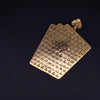 Custom Made Playing Card Pendant with Diamonds in 14K Yellow Gold
