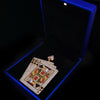 Custom Made Playing Card Pendant with Diamonds in 14K Yellow Gold
