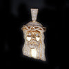 Custom Made Jesus Pendant with Diamonds in 14K Yellow Gold
