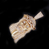 Custom Made Jesus Pendant with Diamonds in 14K Yellow Gold