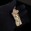 Custom Made Jesus Pendant with Diamonds in 14K Yellow Gold