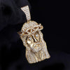 Custom Made Jesus Pendant with Diamonds in 14K Yellow Gold