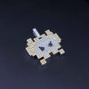 Custom Made Pexel Pendant with Diamonds in 14K White Gold