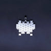 Custom Made Pexel Pendant with Diamonds in 14K White Gold