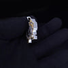 Custom Made Pexel Pendant with Diamonds in 14K White Gold