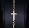 Cross Station Bracelet 18K Yellow Gold with Diamonds, 5mm