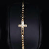 Cross Station Bracelet 18K Yellow Gold with Diamonds, 5mm