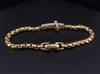 Cross Station Bracelet 18K Yellow Gold with Diamonds, 5mm