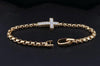 Cross Station Bracelet 18K Yellow Gold with Diamonds, 5mm