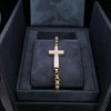 Cross Station Bracelet 18K Yellow Gold with Diamonds, 5mm