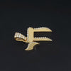 Custom Made Small Chai Pendant with Diamonds in 14K Yellow Gold
