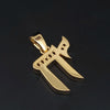 Custom Made Small Chai Pendant with Diamonds in 14K Yellow Gold