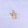 Custom Made Small Chai Pendant with Diamonds in 14K Yellow Gold