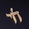 Custom Made Medium Chai Pendant with Diamonds in 14K Yellow Gold