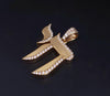 Custom Made Medium Chai Pendant with Diamonds in 14K Yellow Gold