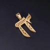 Custom Made Medium Chai Pendant with Diamonds in 14K Yellow Gold