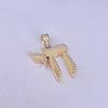 Custom Made Medium Chai Pendant with Diamonds in 14K Yellow Gold