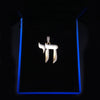 Custom Made Medium Chai Pendant with Diamonds in 14K Yellow Gold