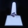 Vintage Blue Sapphire and White Diamond Statement Ring